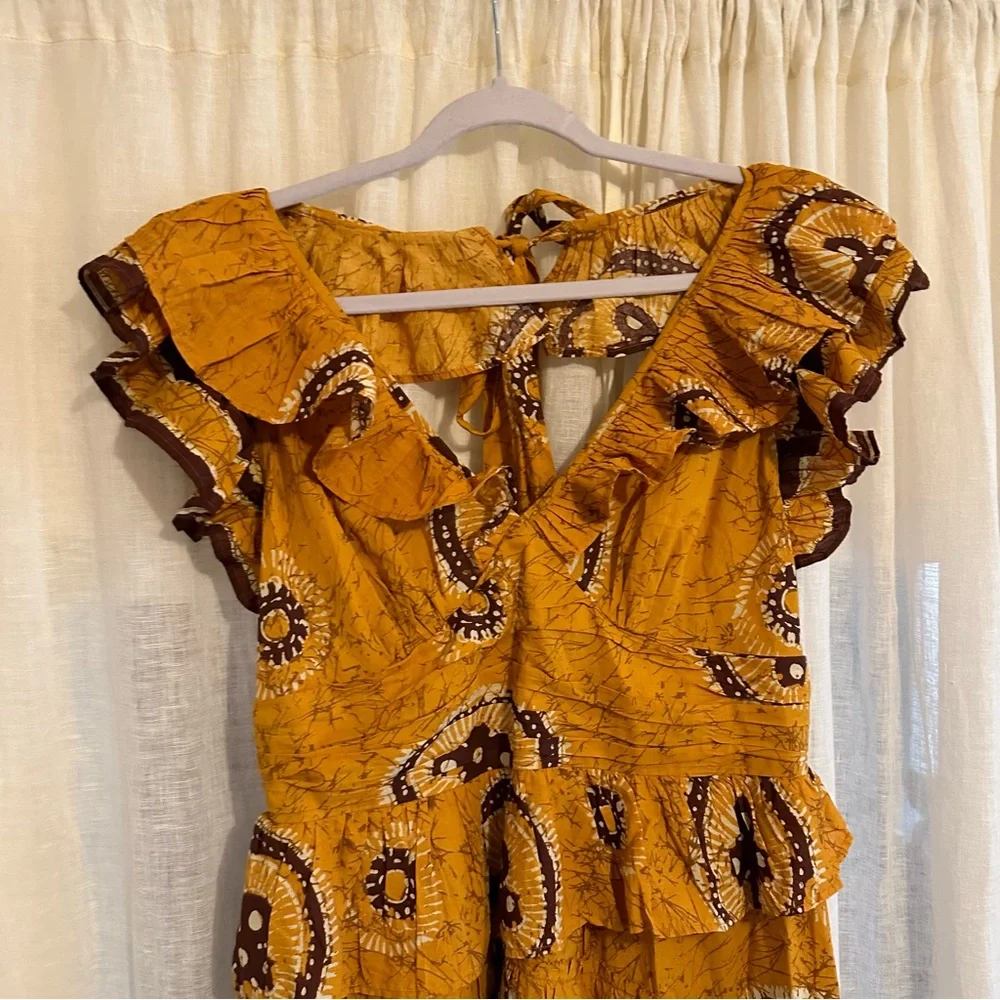 NWT Love the Label Anthropologie Adrienne Ruffled Boho Maxi Dress size large - Picture 7 of 16